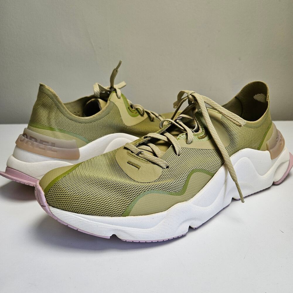 Sorel Kinetic Rnegd Float Sneakers Women's‎ 12 Olive Green Lavender